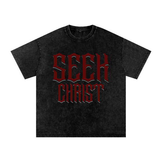 "Jesus Is Coming Back" Oversize Acid Wash Tee