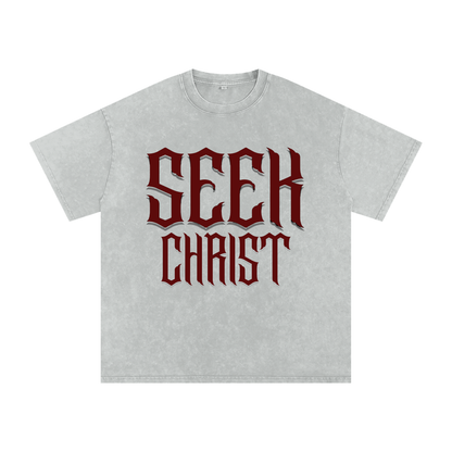 "Jesus Is Coming Back" Oversize Acid Wash Tee